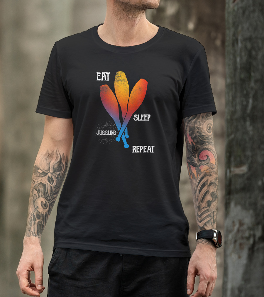 Eat Sleep Juggling Repeat Juggler Clubs T-Shirt