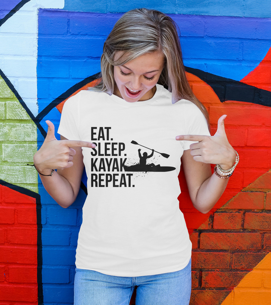 Eat Sleep Kayak Repeat T-Shirt
