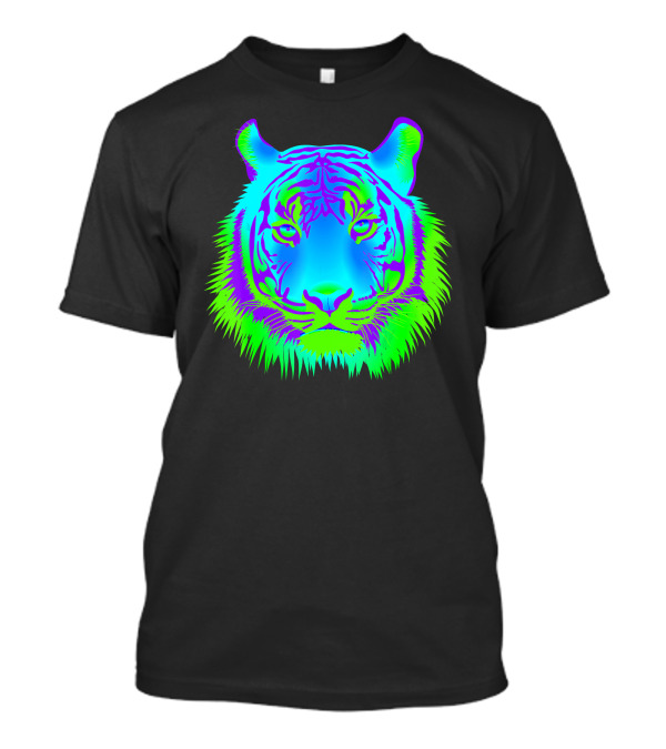 EDM Electronic Dance Techno Colorful Neon Tiger T-Shirt