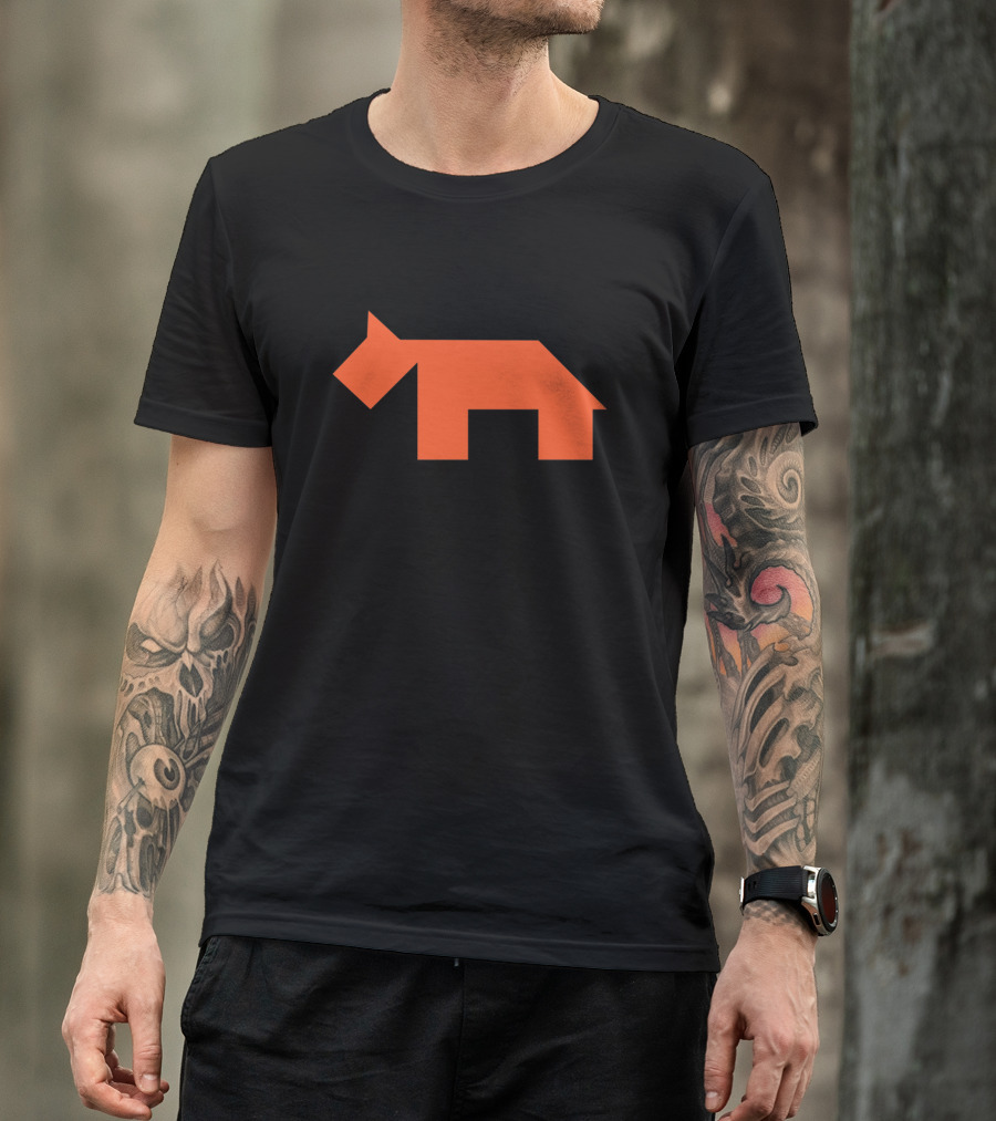 Orange Tangram Canine Puzzle T-Shirt