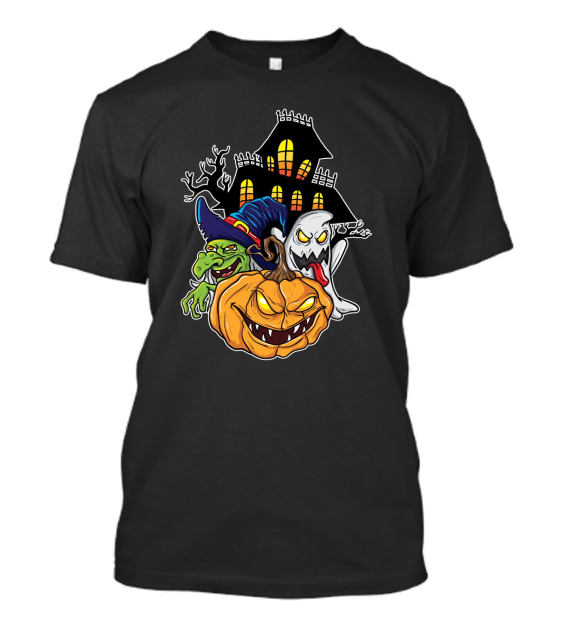 Haunted House Witch Ghost Pumpkin Vampire Halloween Costume T-Shirt