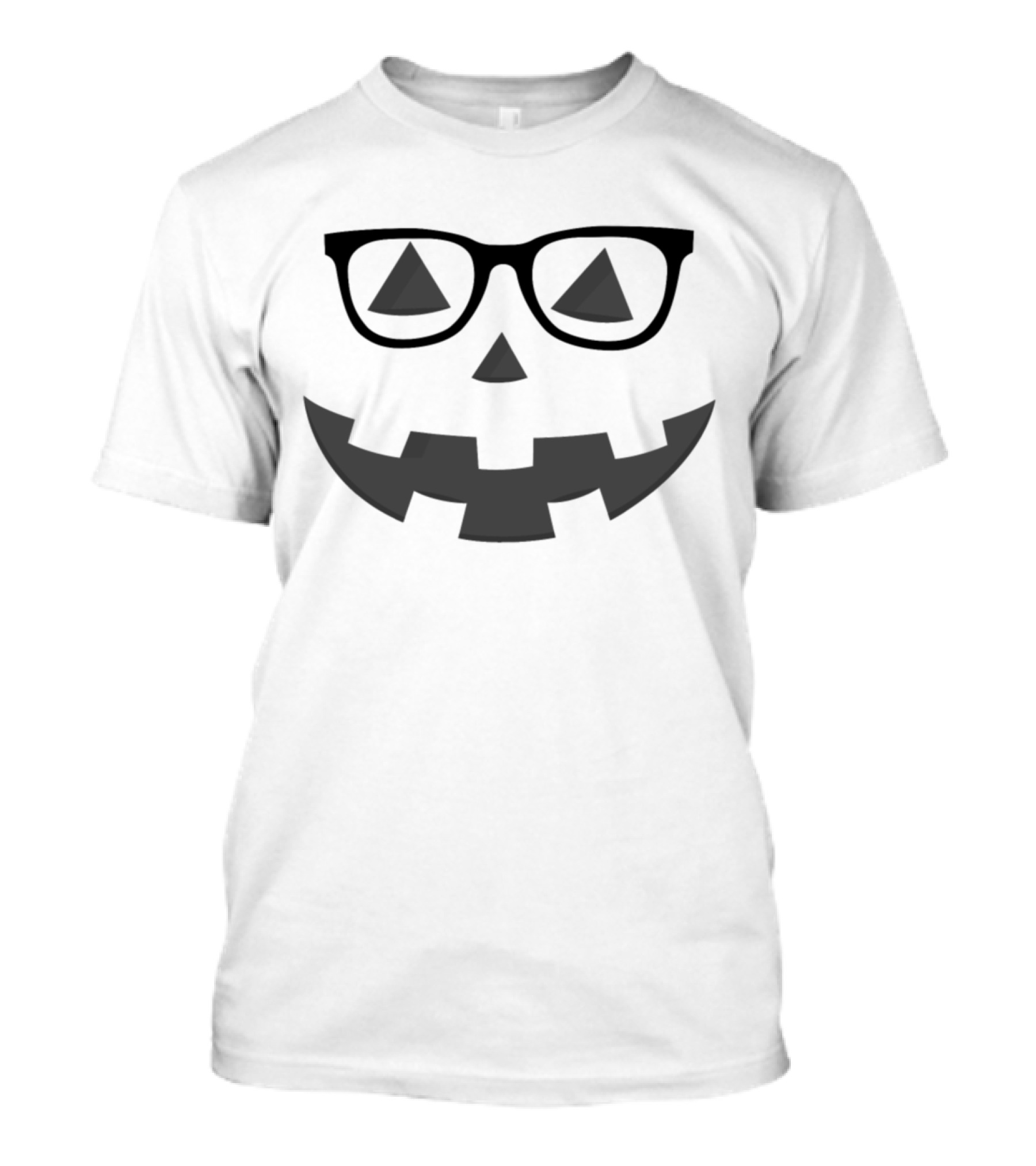 Nerdy Pumpkin Halloween Glasses Geek T-Shirt