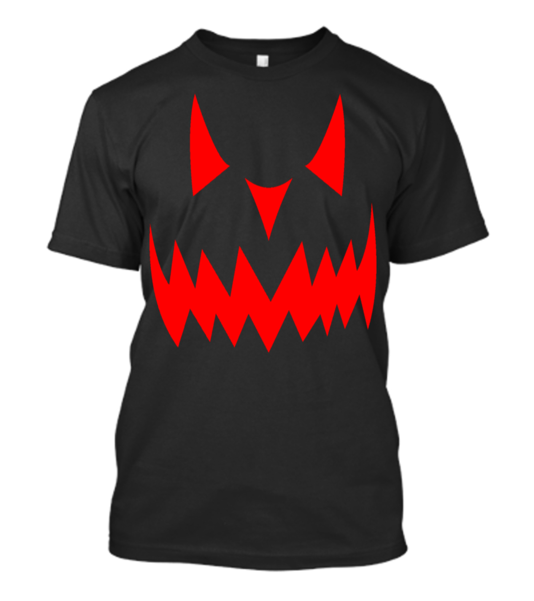 Happy Halloween Evil Pumpkin Smile Red Spooky Jack-O'-Lantern Face T-Shirt