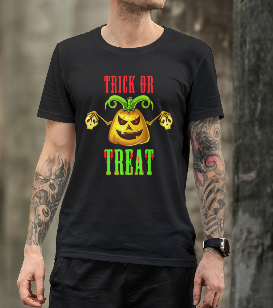 Trick Or Treat Halloween Pumpkin Lantern Funny Gift T-Shirt