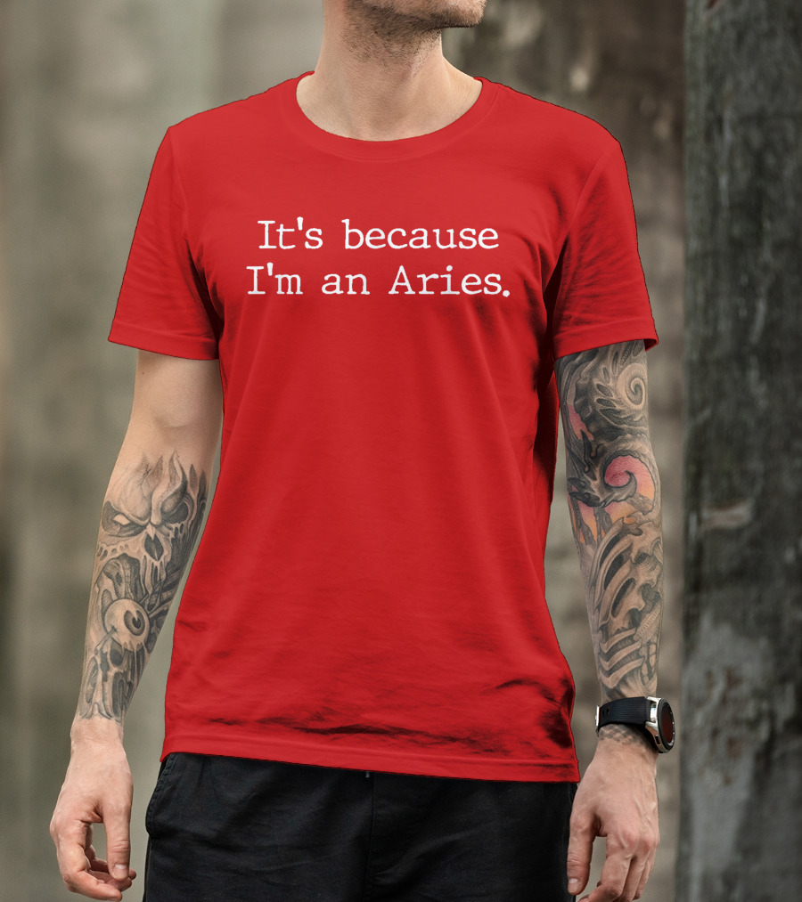 It's Because I'm An Aries Horoscope Gifts Women Girls Men Zodiac Sign Astrology T-Shirt