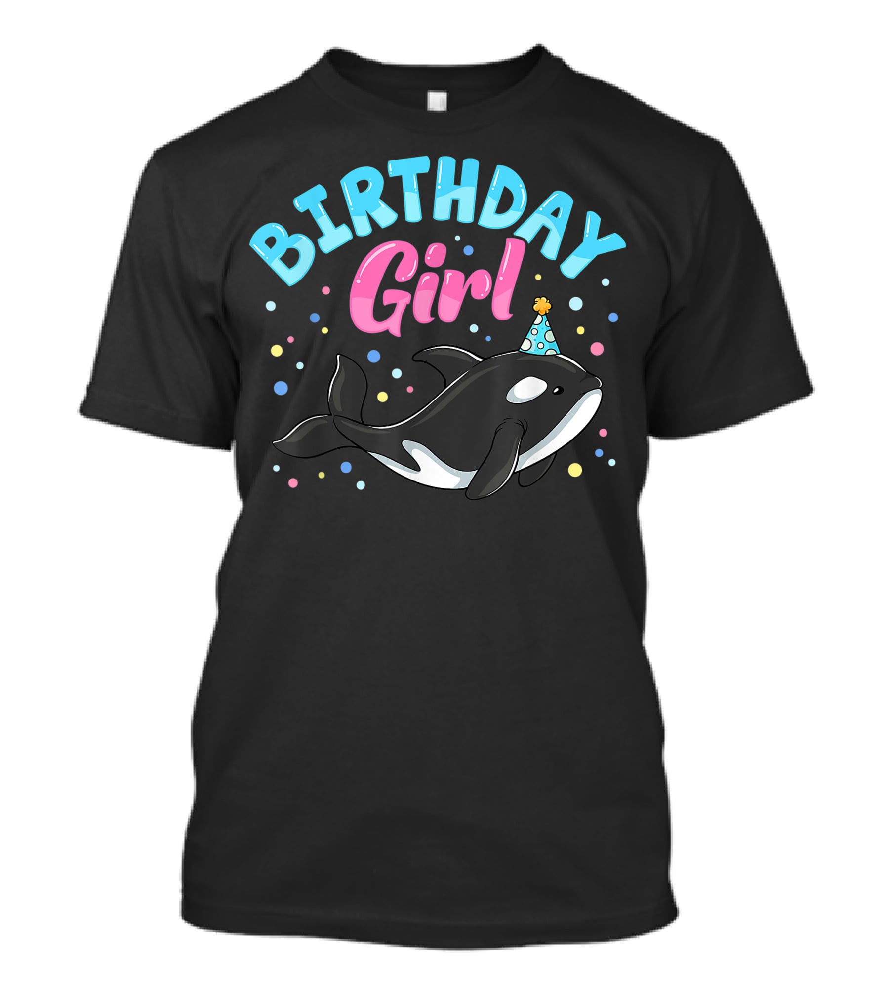 Birthday Girl Cute Orcas Killer Whale Party T-Shirt