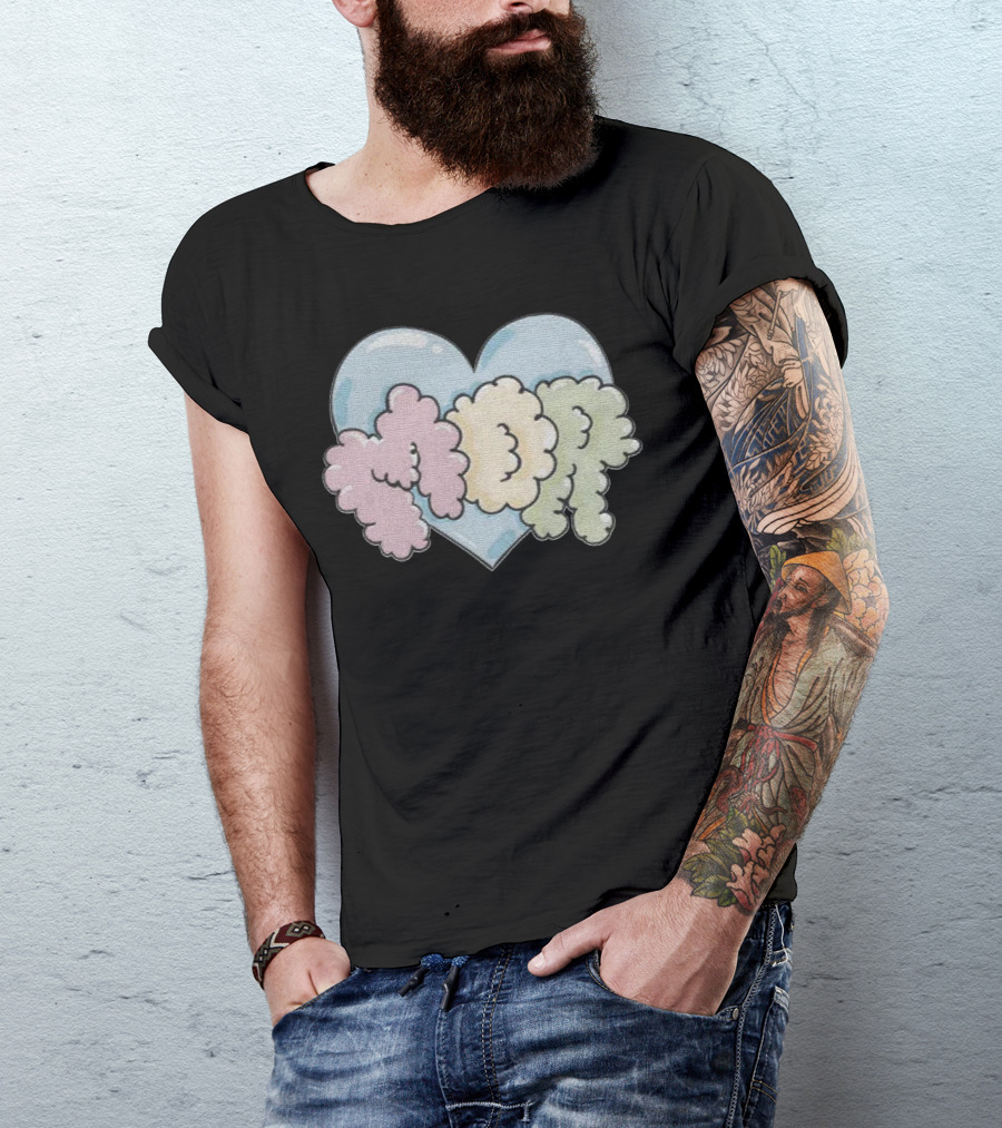 Feid Heart MOR Pastel Cloud Letters T-Shirt