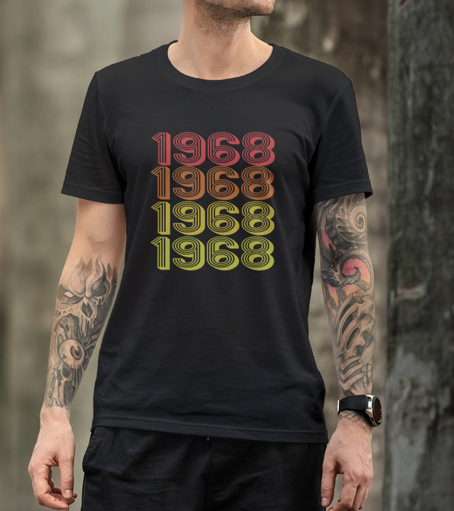 Retro Gradient 1968 Vintage Year T-Shirt