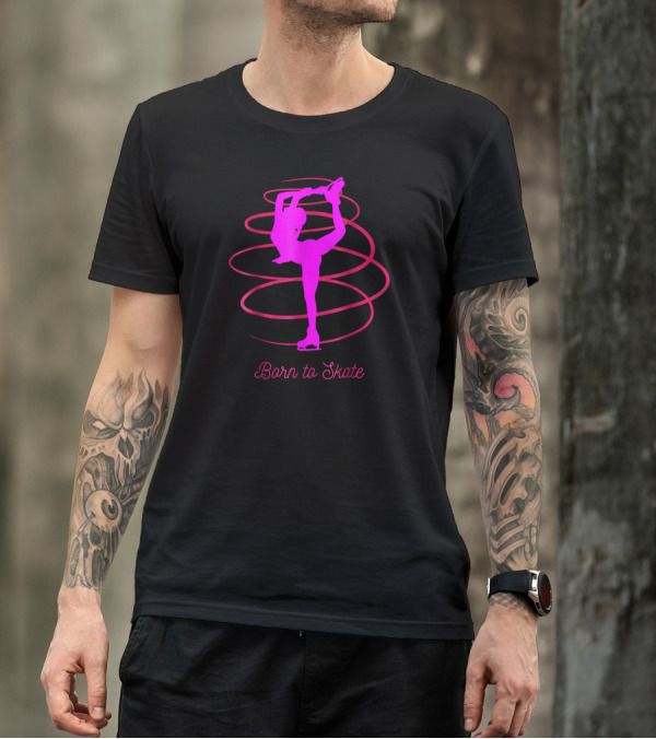 Born To Skate Figure Skating Spirals T-Shirt