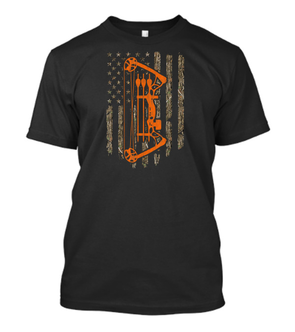 Bow Hunting American Flag USA Hunter T-Shirt