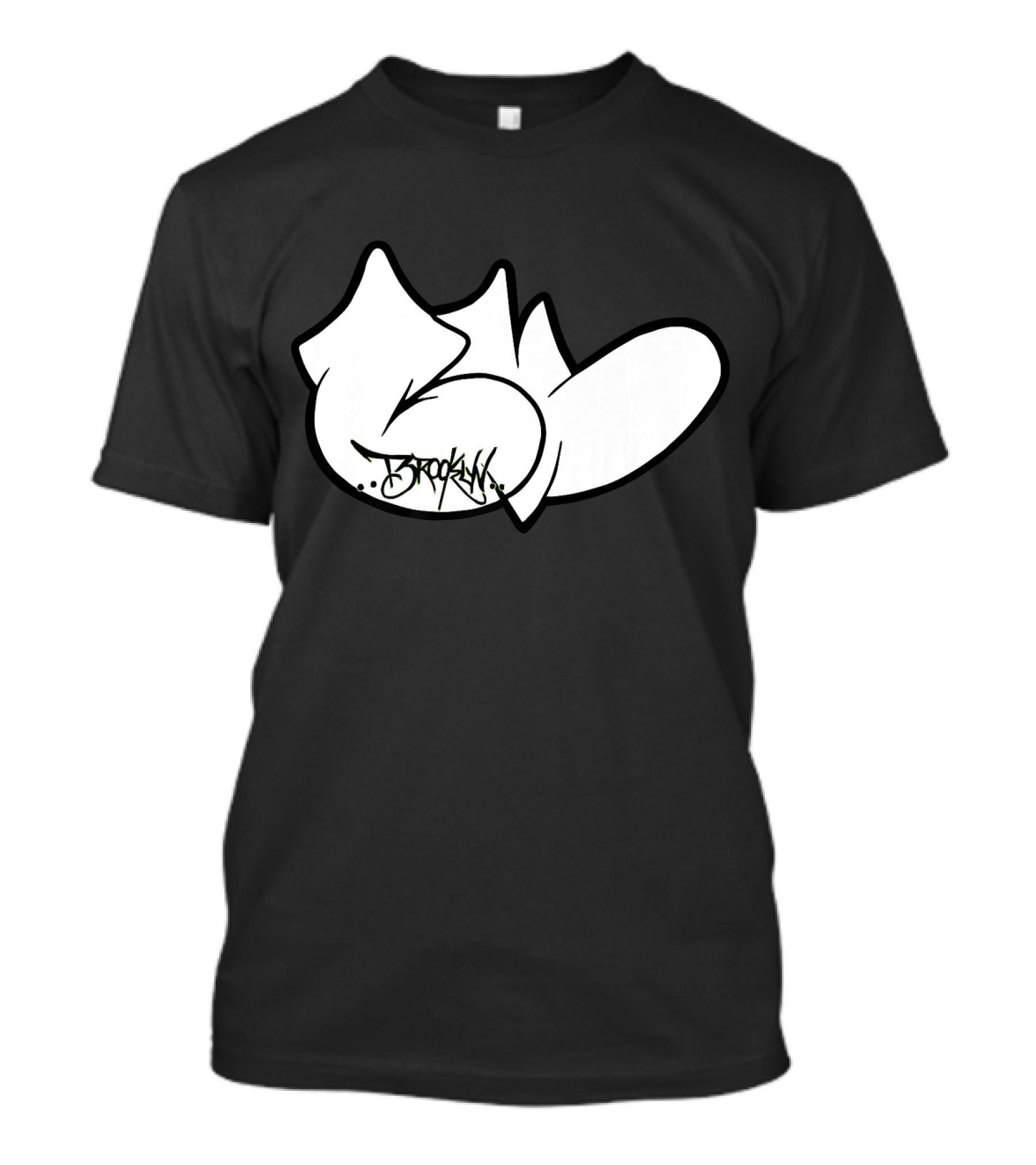 Brooklyn Graffiti Throw Up Style Bubble Black And White Tag T-Shirt