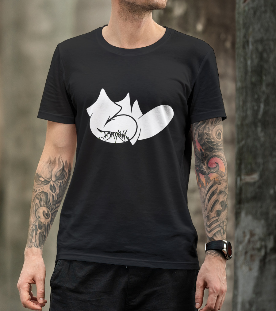 Brooklyn Graffiti Throw Up Style Bubble Black And White Tag T-Shirt