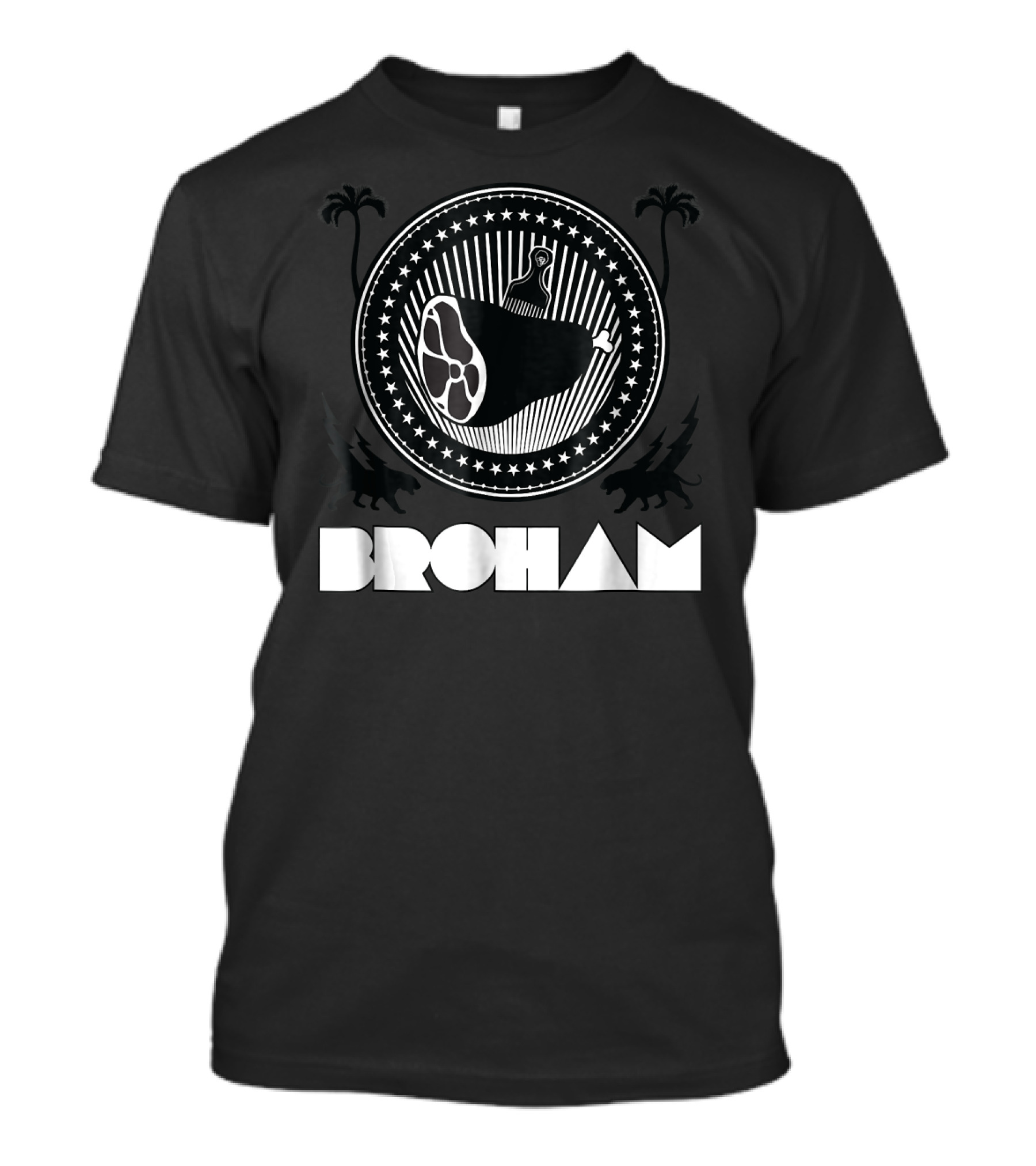 Broham Meat Emblem With Palms And Panthers T-Shirt