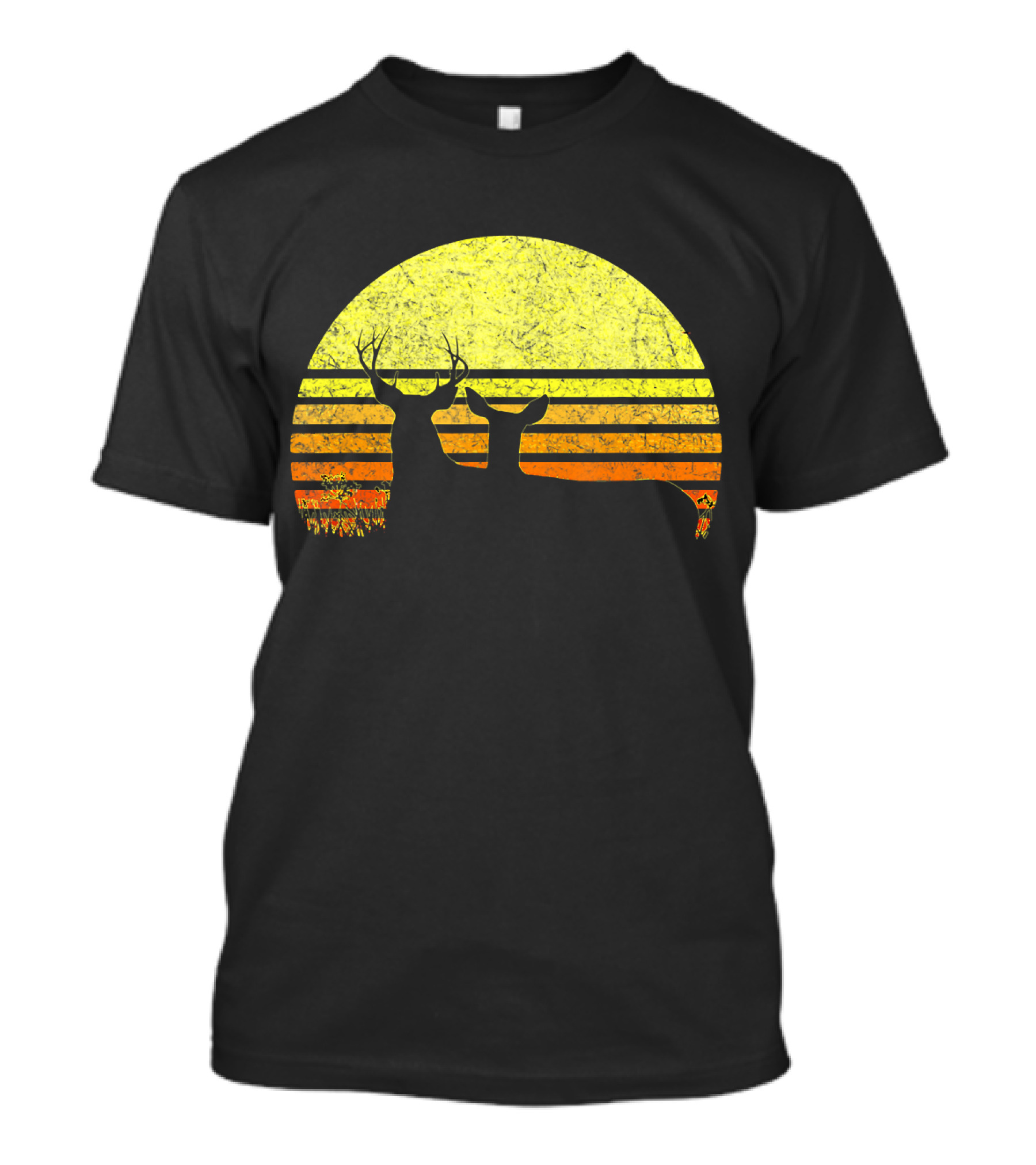 Buck Mule Deer Hunting Dad Sunset T-Shirt
