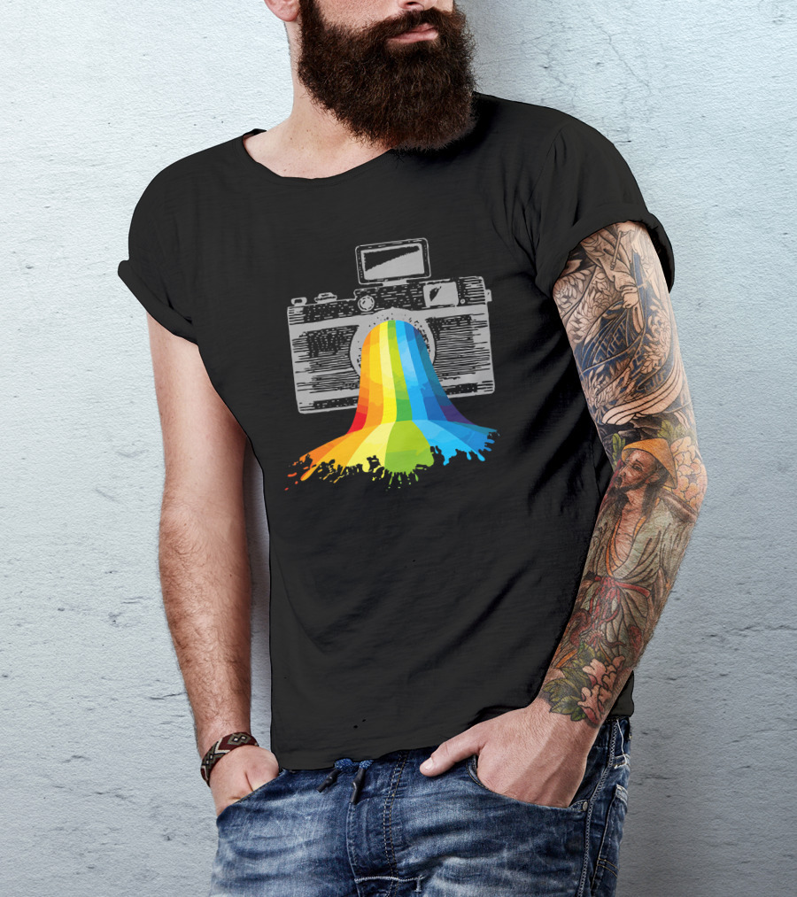 Camera Rainbow Photography Abstract Art Photographer T-Shirt