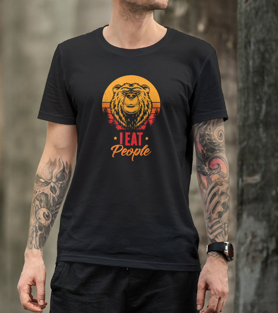 Camping Hiking I Hate People I Eat People Bear T-Shirt