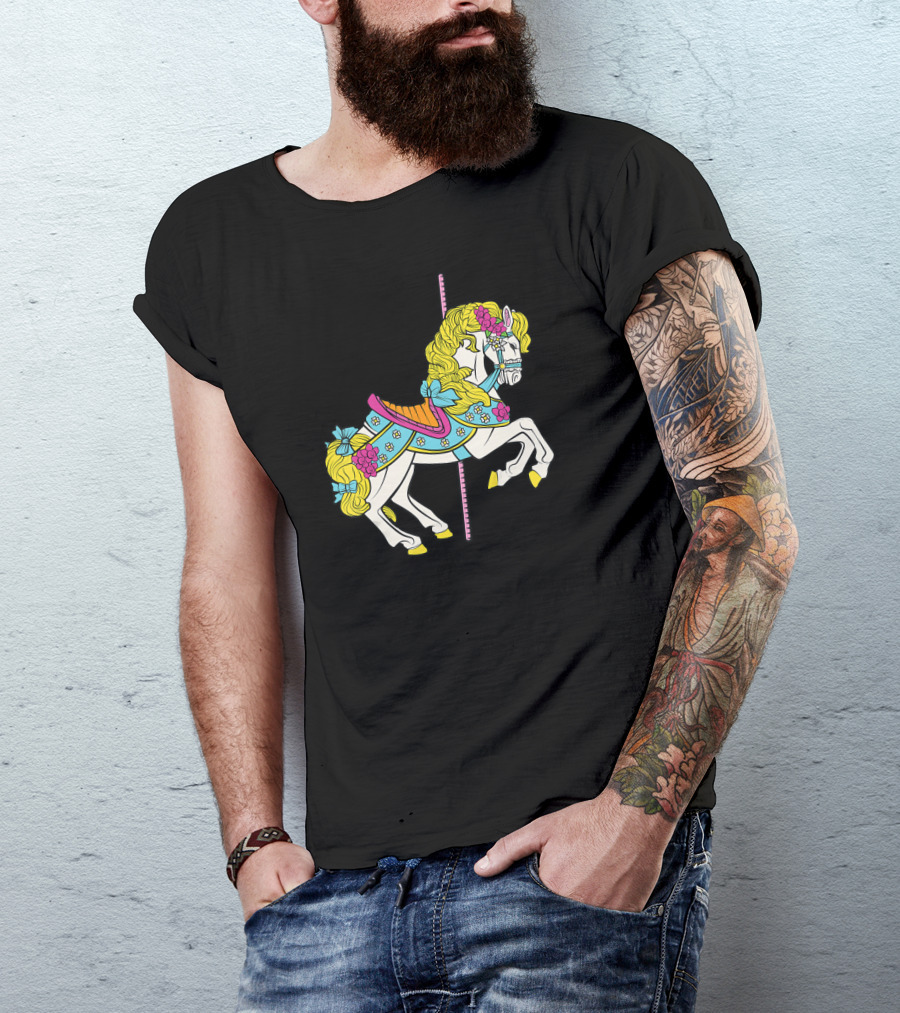 Carousel Horse Pony Carnival Rides County Fair T-Shirt