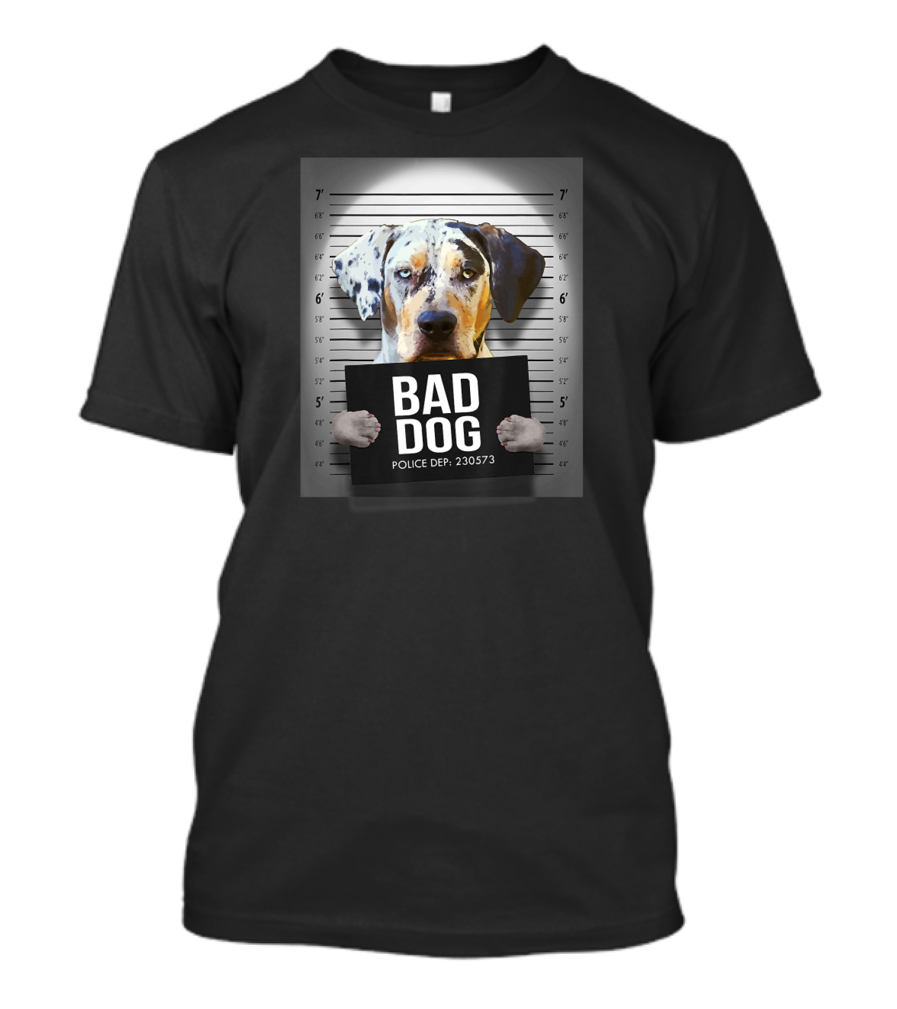 Bad Dog Catahoula Leopard Police Dept 230573 Mugshot T-Shirt