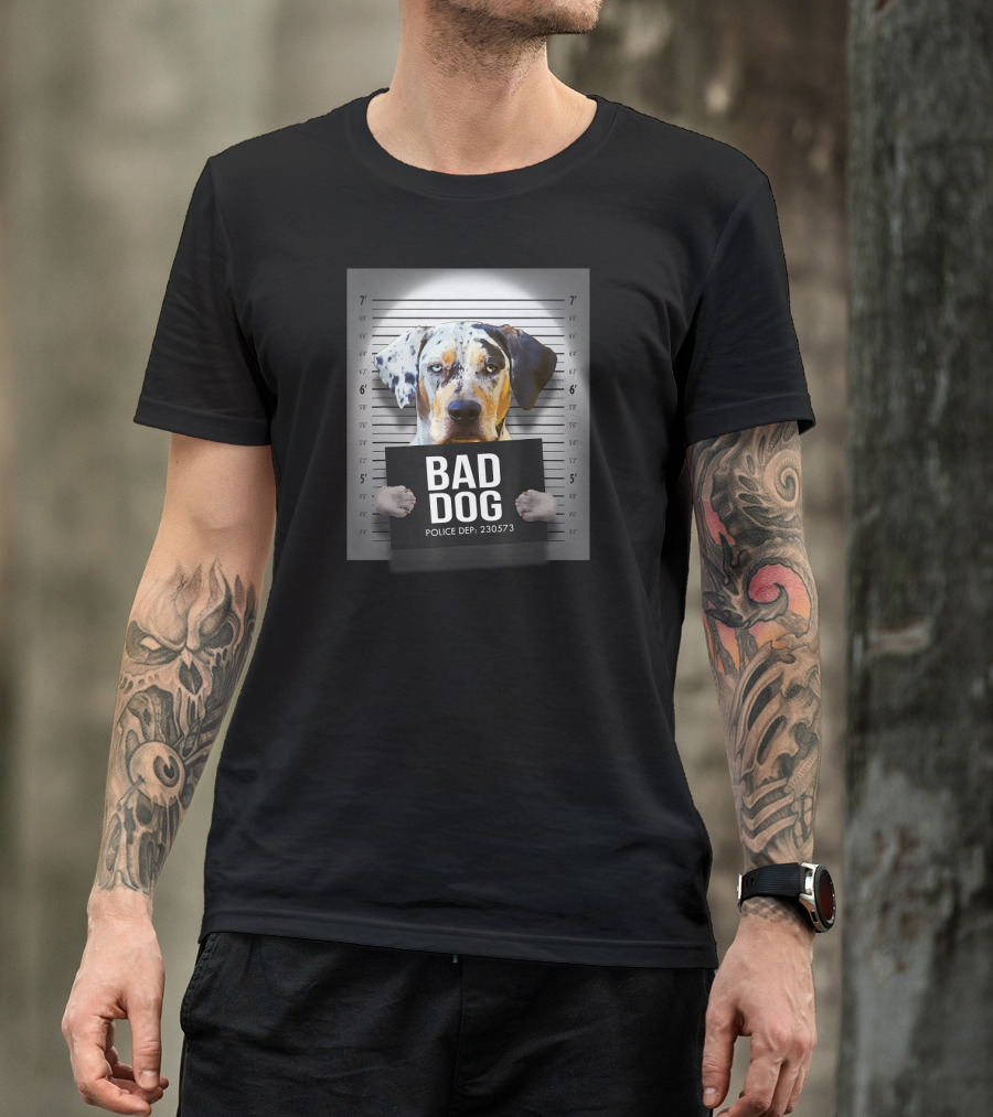 Bad Dog Catahoula Leopard Police Dept 230573 Mugshot T-Shirt