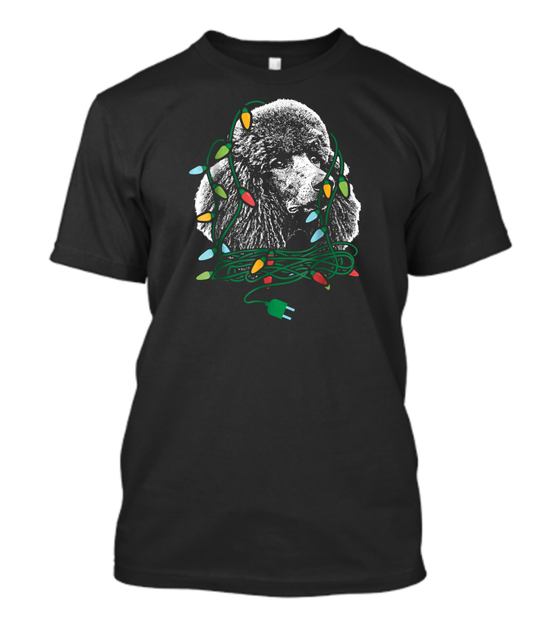 Poodle With Tangled Christmas Lights T-Shirt