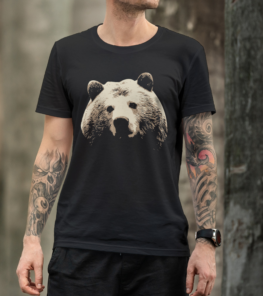 Cute Brown Bear Face For Bear Lover T-Shirt