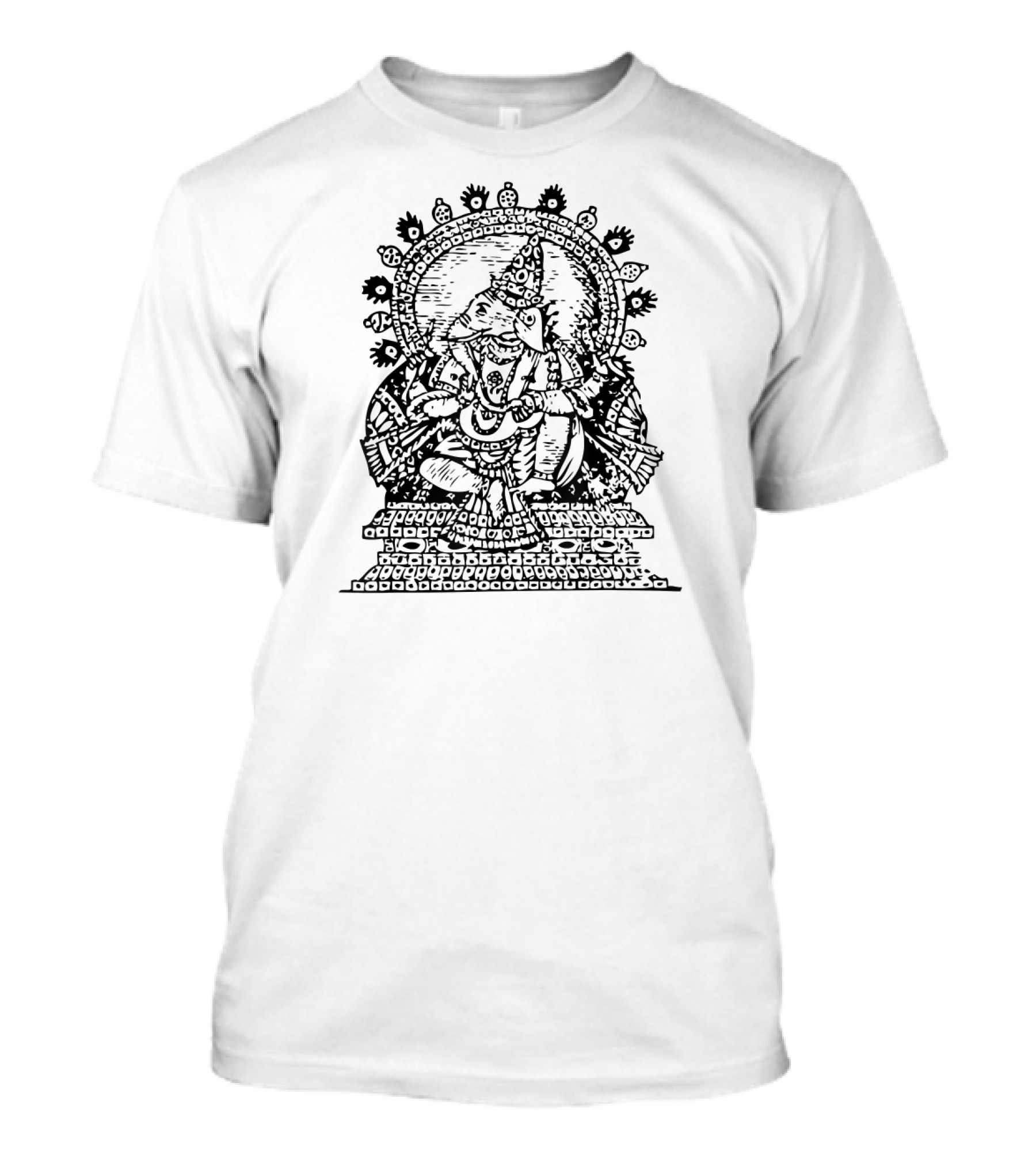 Ganesh Black Drawing Ganesh Mandala T-Shirt