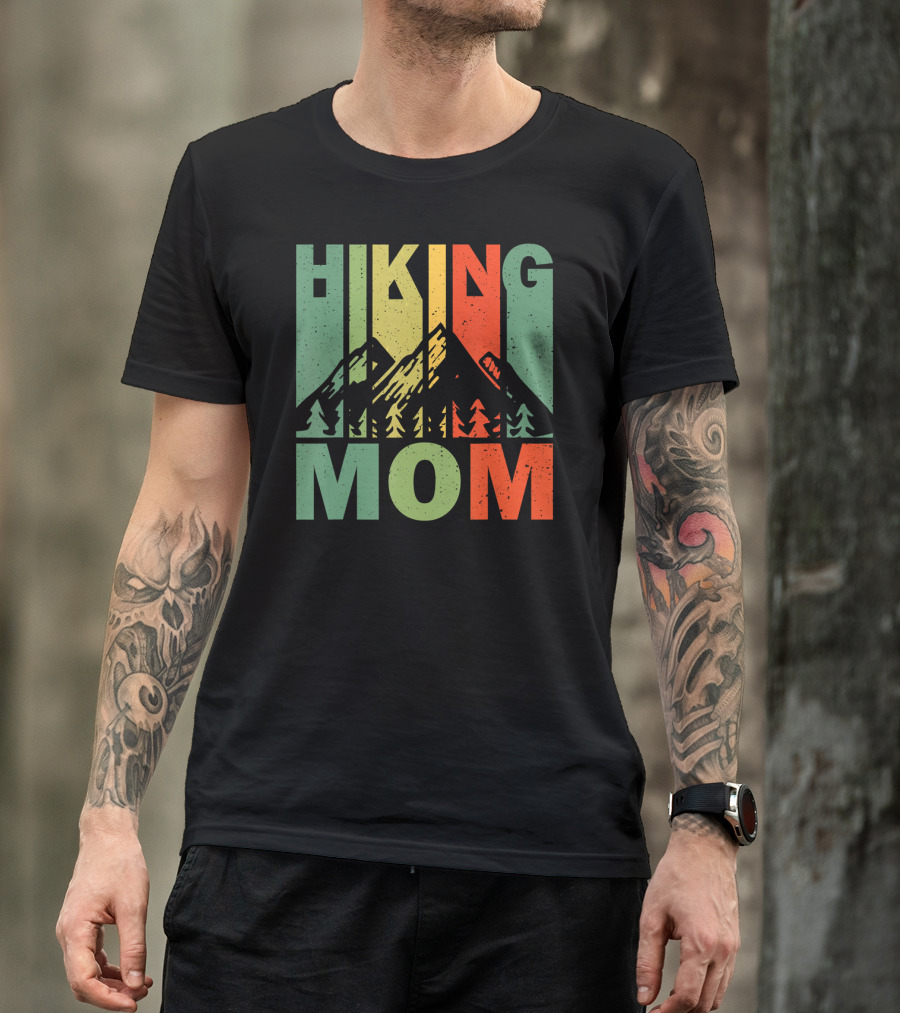 Hiking Mom Mountains Trees Vintage T-Shirt