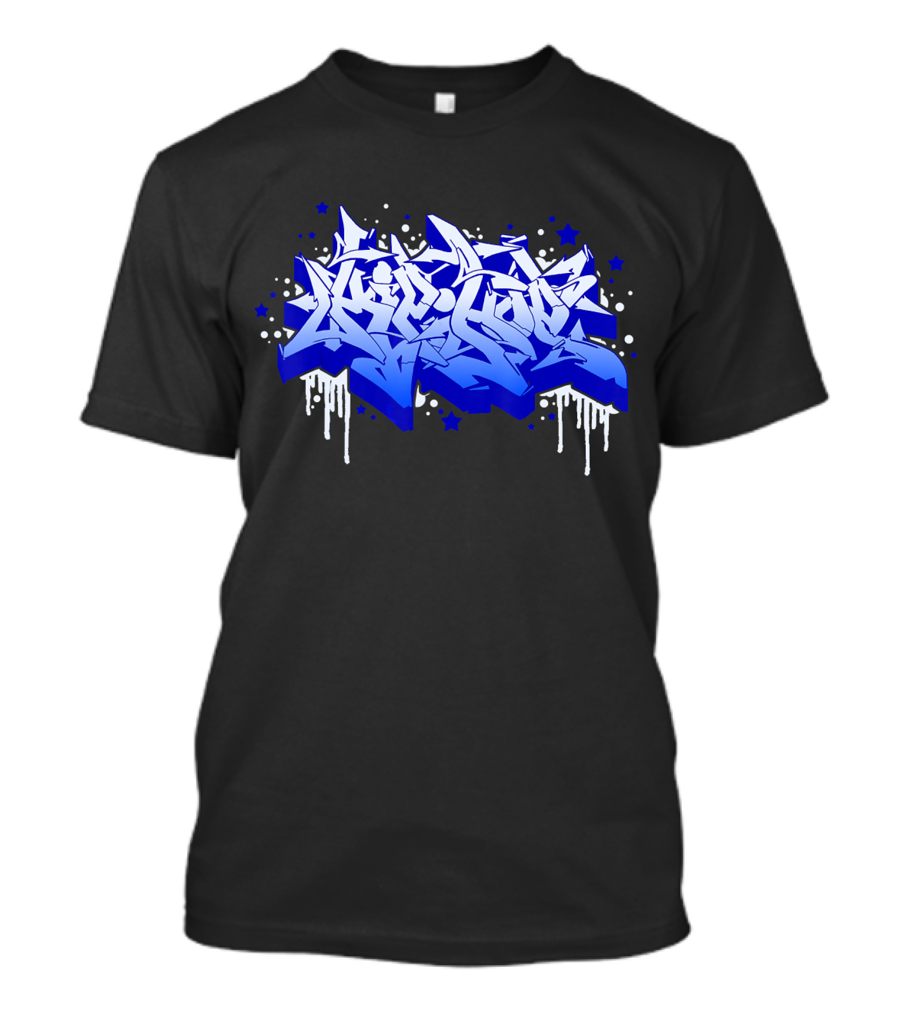 Hip Hop Wildstyle Graffiti Blue Urban Street T-Shirt