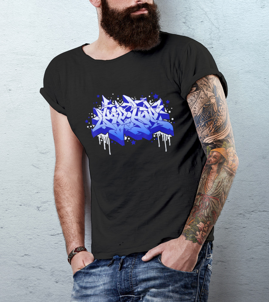 Hip Hop Wildstyle Graffiti Blue Urban Street T-Shirt