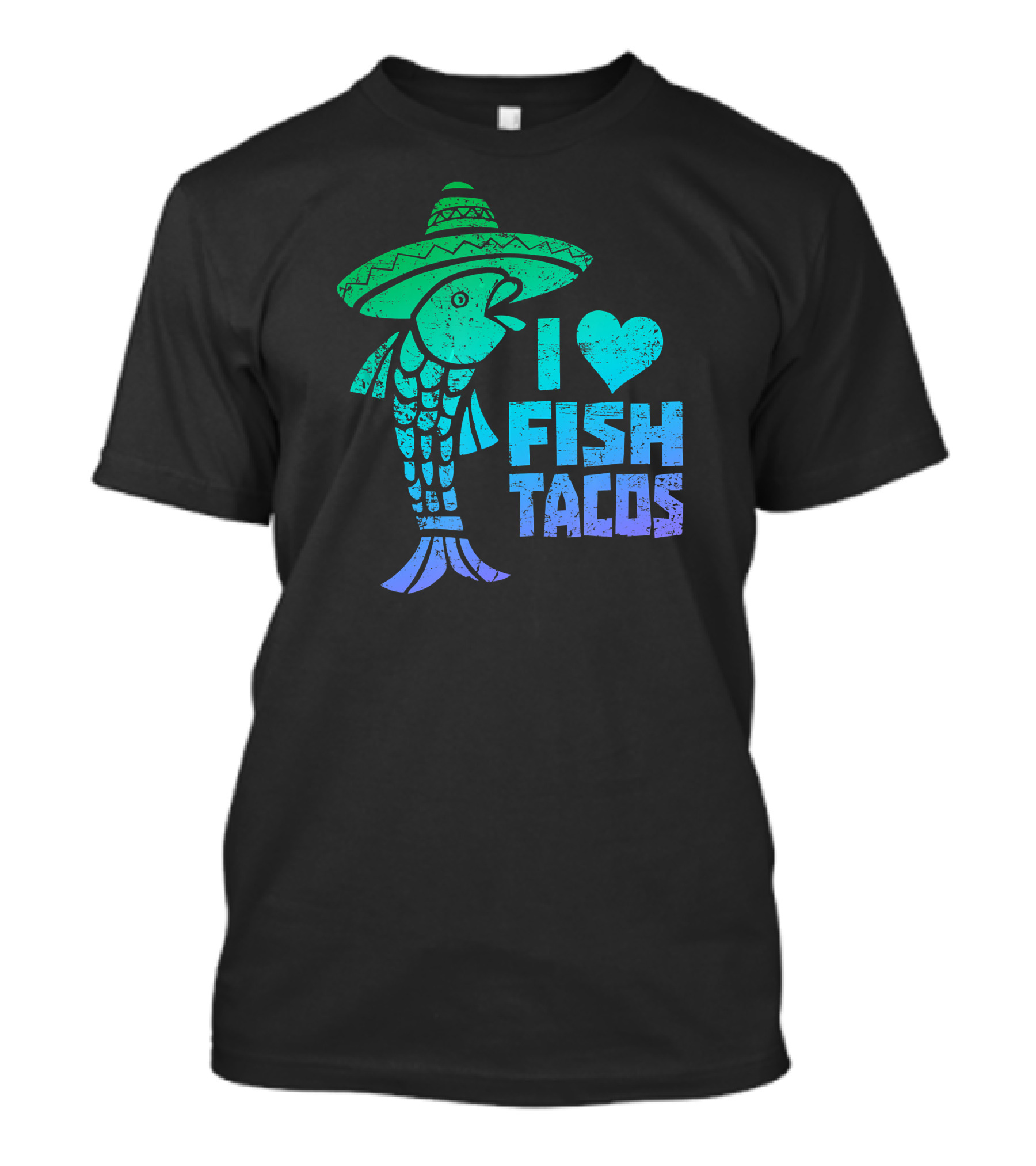 I Love Fish Tacos Funny Sombrero Fish T-Shirt