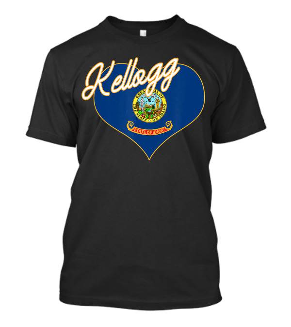 Kellogg Idaho State Flag Heart T-Shirt
