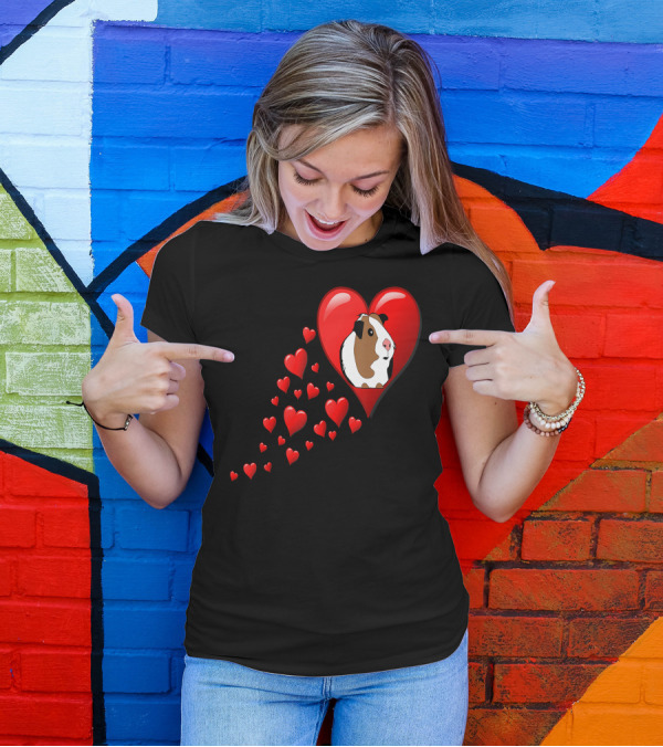 I Love My Guinea Pig Hearts Domestic Red Heart T-Shirt