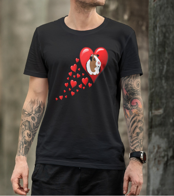 I Love My Guinea Pig Hearts Domestic Red Heart T-Shirt