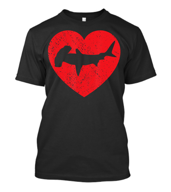 I Love Sharks Hammerhead Shark Heart Valentin T-Shirt