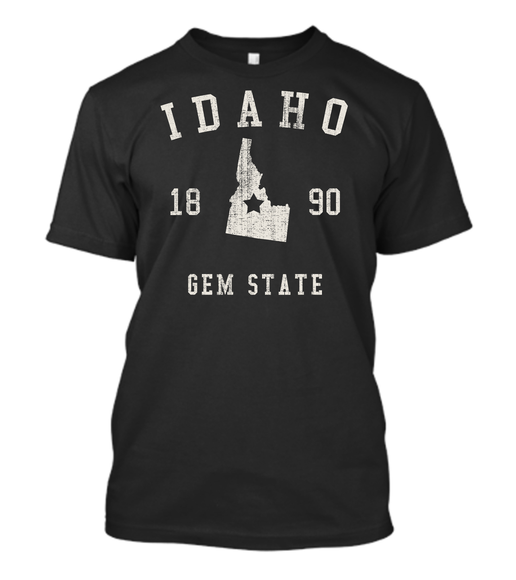 Idaho Gem State 1890 Map T-Shirt