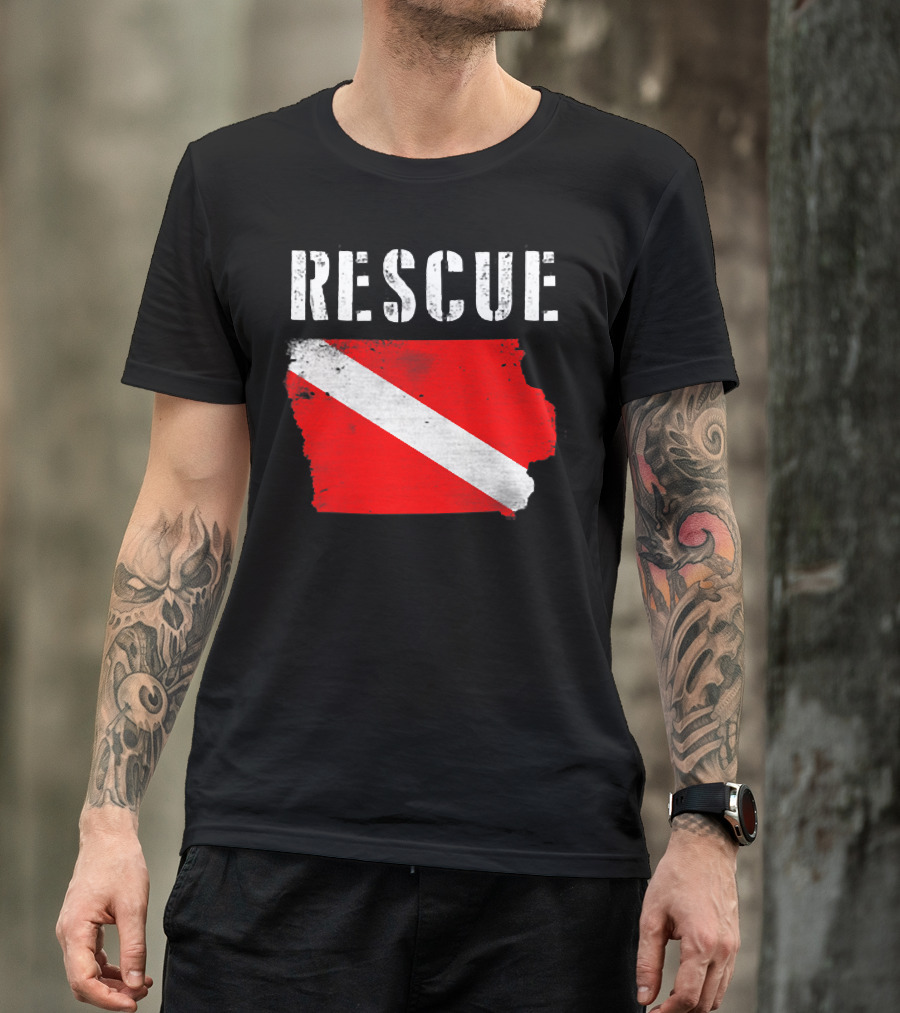Iowa Rescue Diver SCUBA Dive Flag T-Shirt