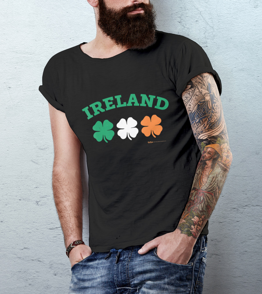 Ireland Shamrock Green White Orange Flag T-Shirt