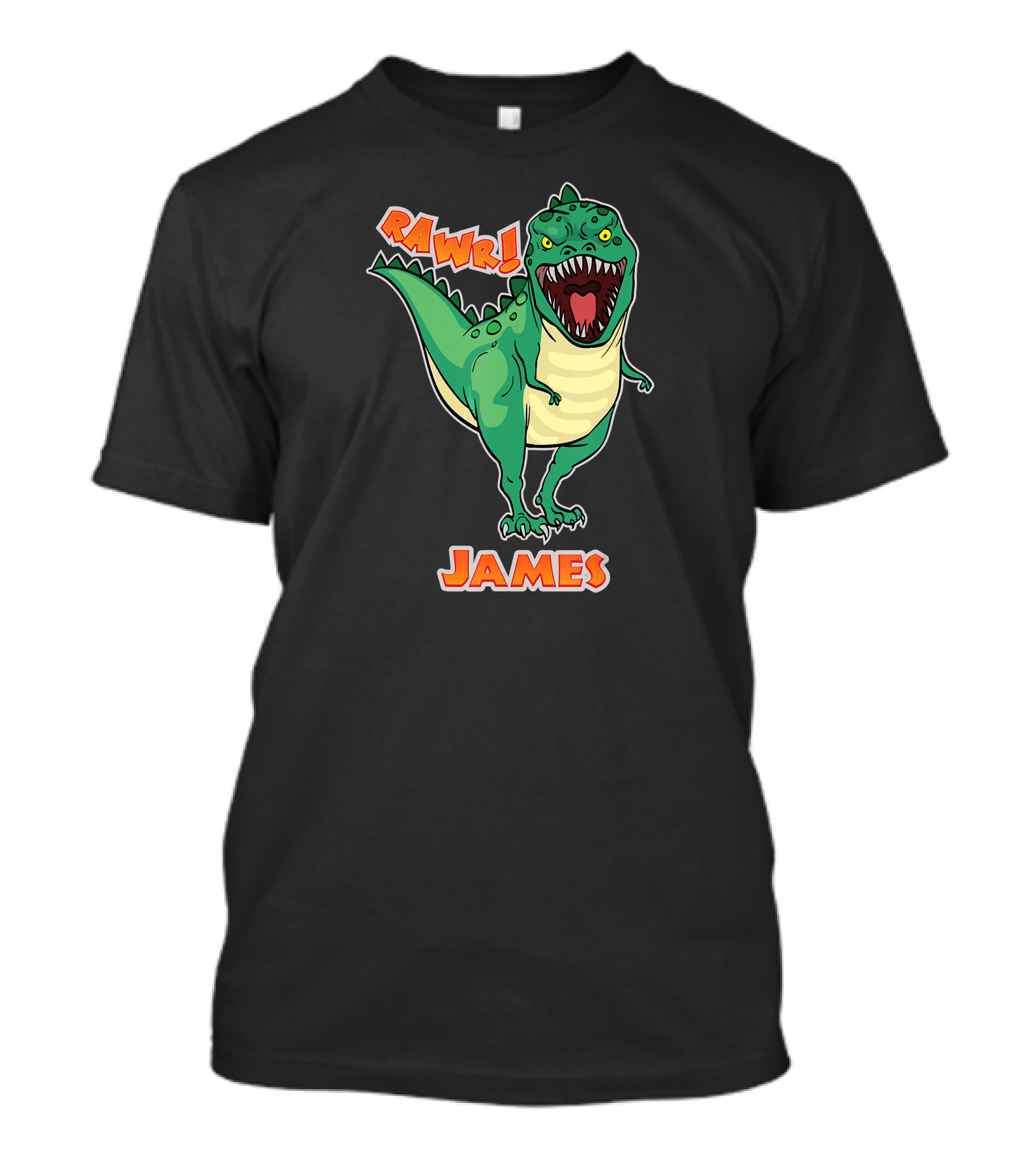 JAMES Rawr Dinosaur Personalized Name Custom T-Shirt