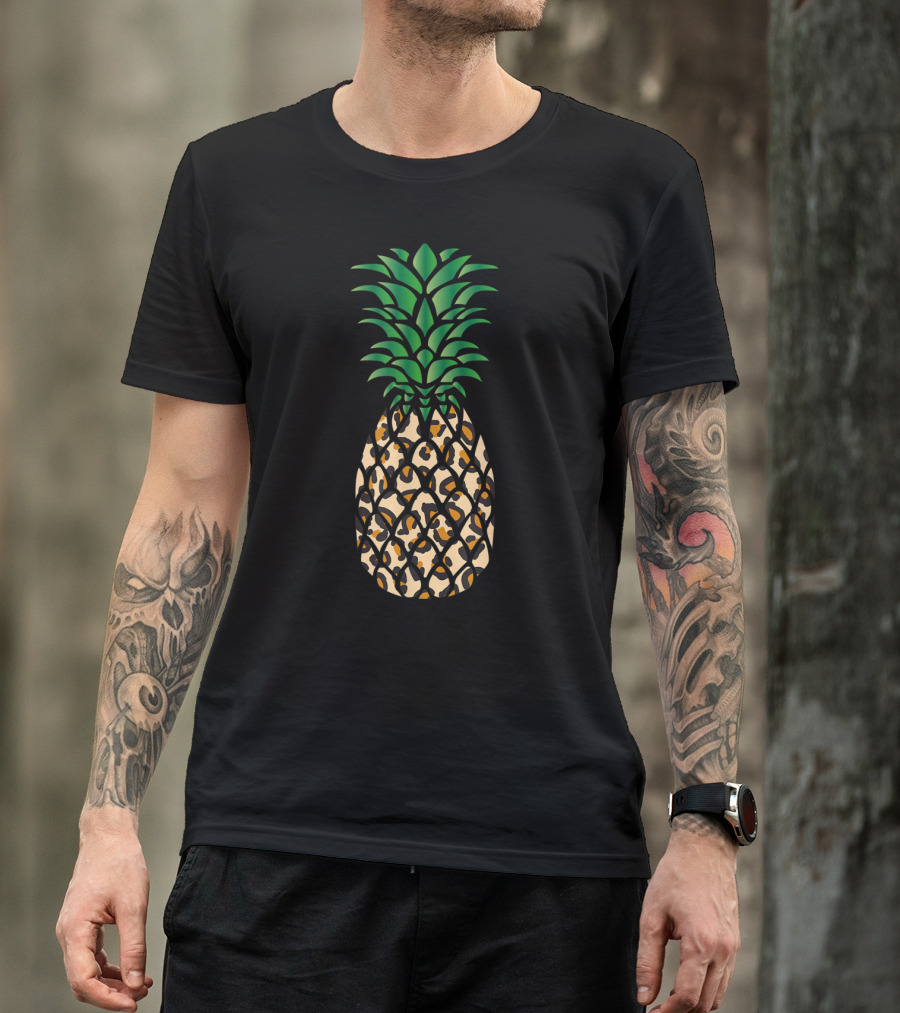 Cheetah Print Pineapple Fun Tropical T-Shirt