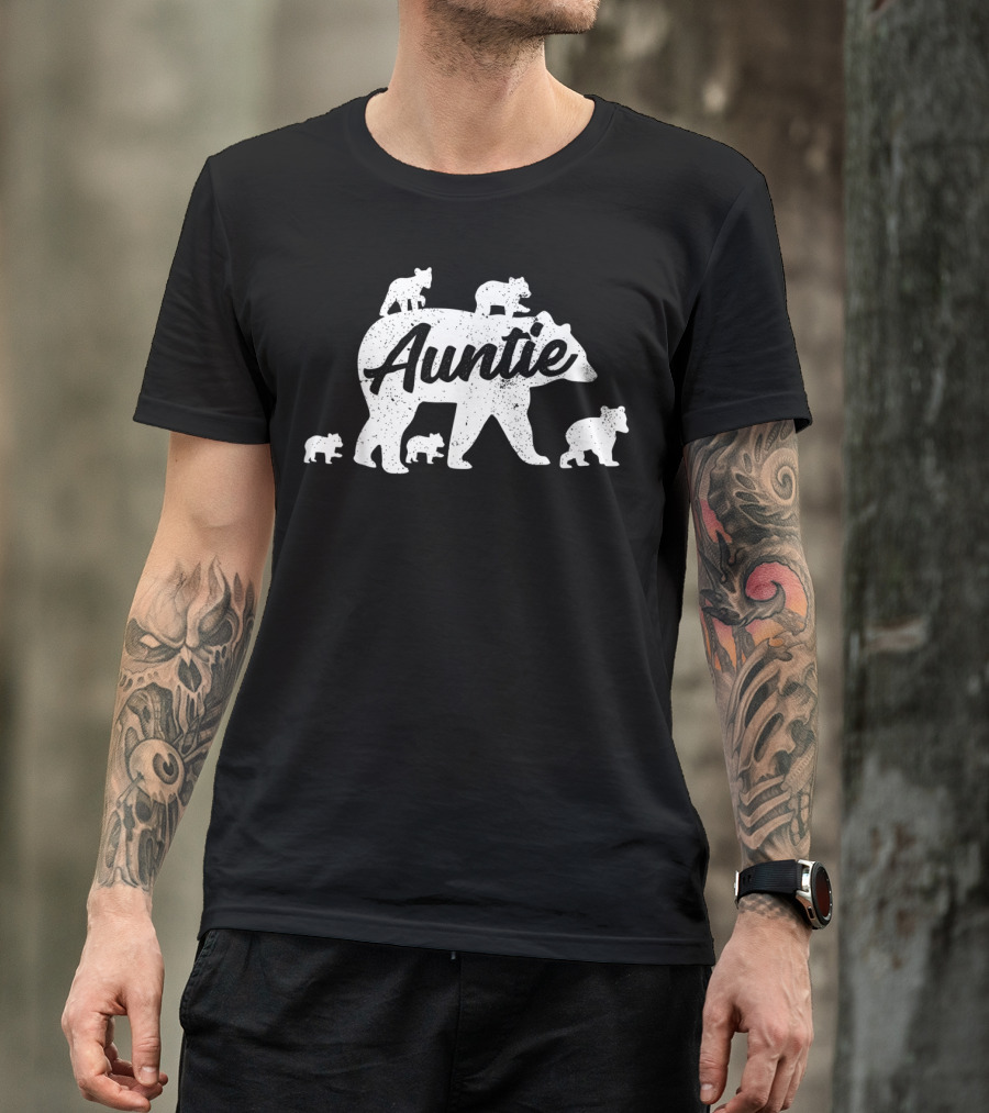 Vintage Auntie Bear With Five Cubs T-Shirt