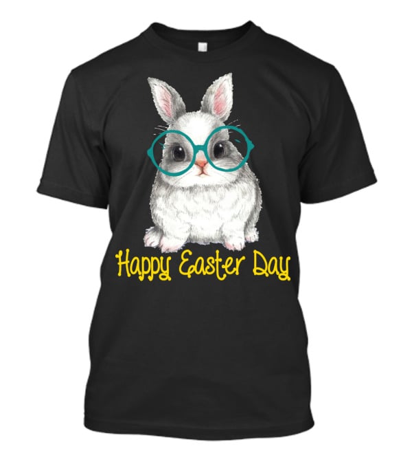 Happy Easter Day Bunny With Glasses T-Shirt