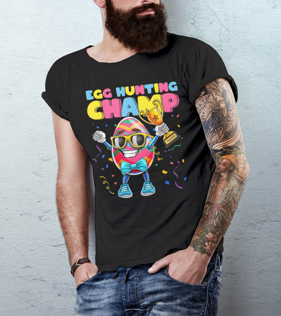 Egg Hunting Champ Easter Egg Champion Trophy Confetti T-Shirt