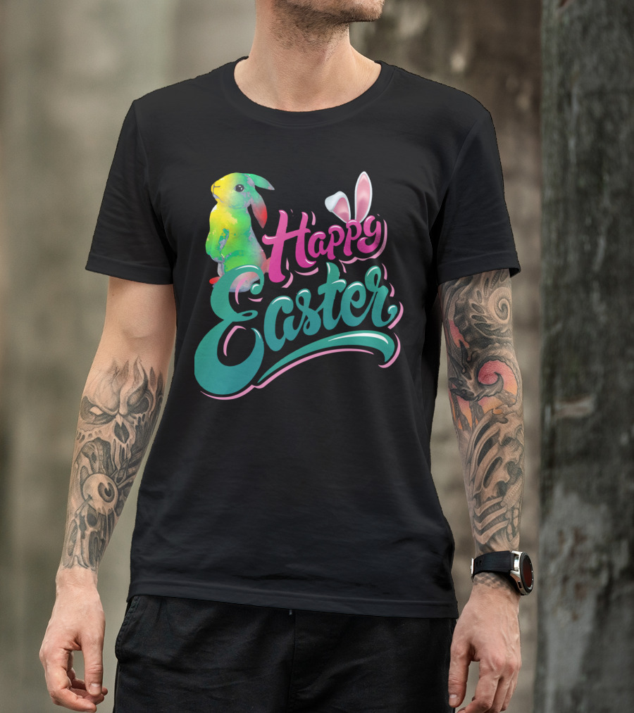 Happy Easter Watercolor Bunny Vibrant T-Shirt