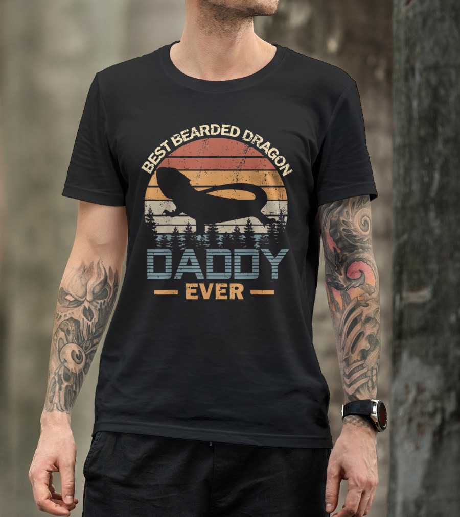 Best Bearded Dragon Daddy Ever Retro T-Shirt