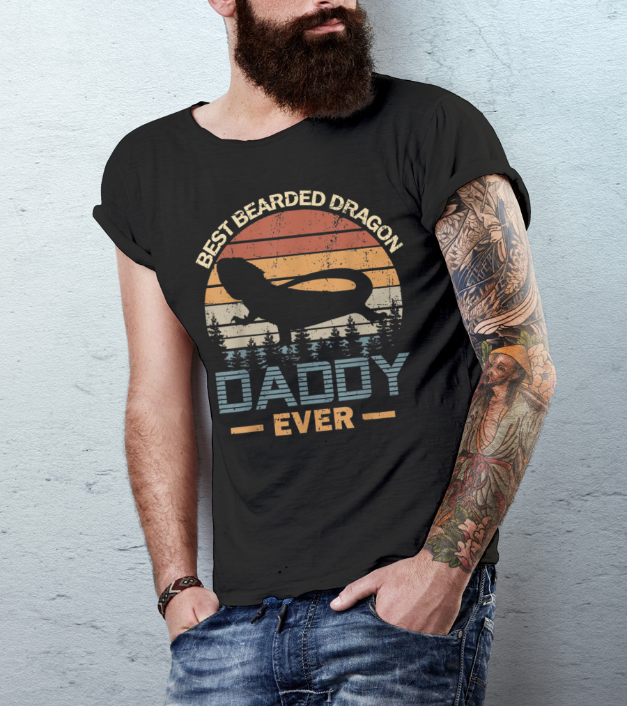 Best Bearded Dragon Daddy Ever Retro T-Shirt