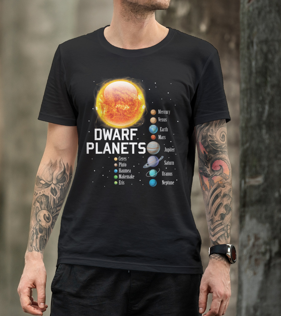 Dwarf Planets Solar System Mercury Venus Earth Mars Jupiter Saturn Uranus Neptune T-Shirt
