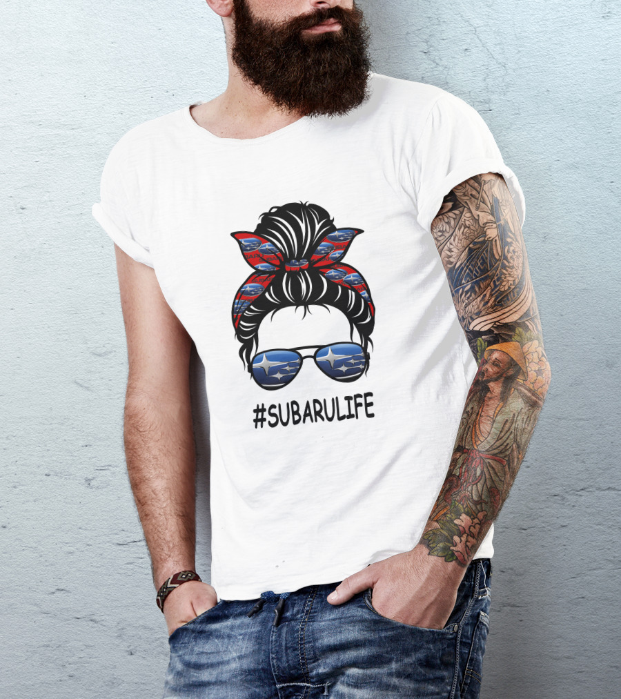 SUBARULIFE Bandana And Sunglasses Icon With Subaru T-Shirt