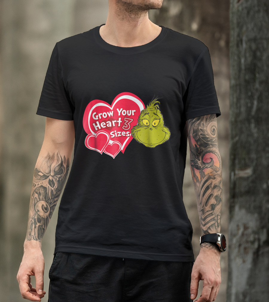 Dr Seuss Grinch Grow Your Heart 3 Sizes T-Shirt
