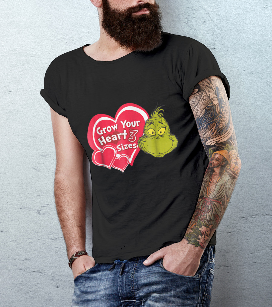 Dr Seuss Grinch Grow Your Heart 3 Sizes T-Shirt