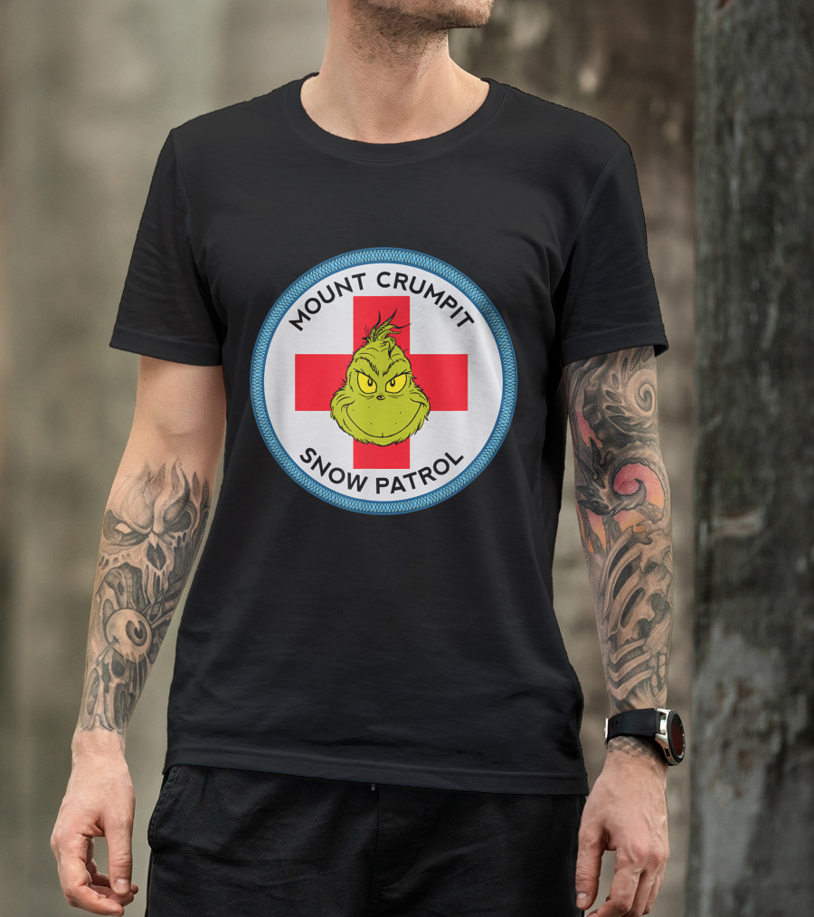 Mount Crumpit Grinch Snow Patrol Red Cross Badge T-Shirt